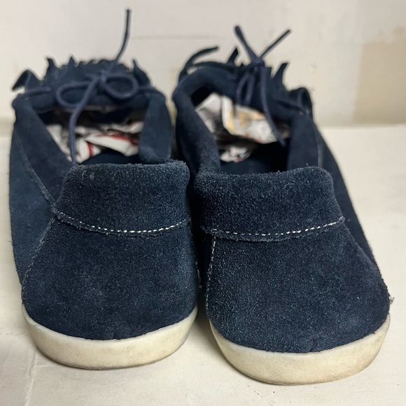 Sz 10 WOMENS MINNETONKA MOCCASINS SUEDE FLATS LOAFERS BLUE COLOR - Picture 6 of 6